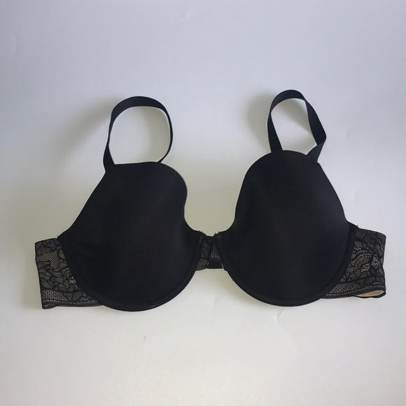 Maidenform Black Lacey Floral Accent Full Coverage Bra Size 40B - Picture 1 of 8